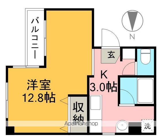 金子橋マンション(1K/4階)の間取り写真