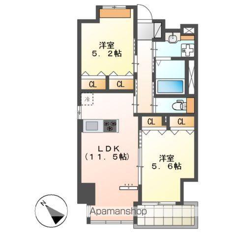 GUILD幕張(2LDK/8階)の間取り写真