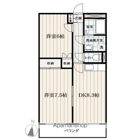 なおみマンション(2DK/2階)の間取り写真