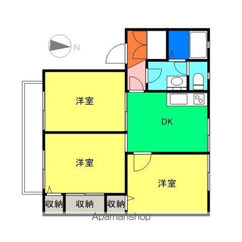 クエールコート(3DK/1階)の間取り写真