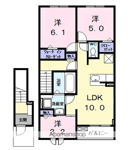カーサみやびⅦ(3LDK/2階)の間取り写真