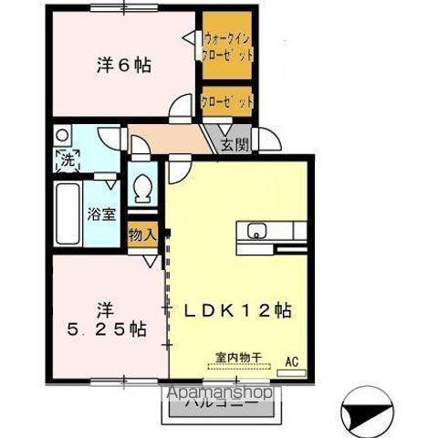 さくらHILL A棟(2LDK/2階)の間取り写真