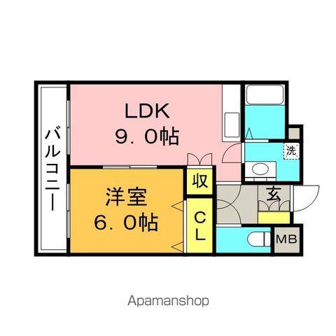 ベルセゾンⅡ(1LDK/2階)の間取り写真