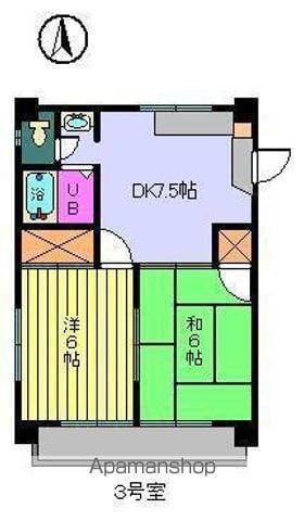 メゾン宝(2DK/4階)の間取り写真