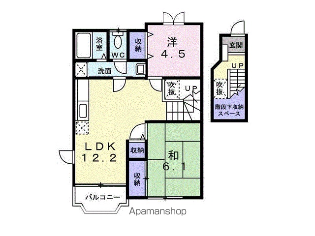 カリーノ(2LDK/2階)の間取り写真