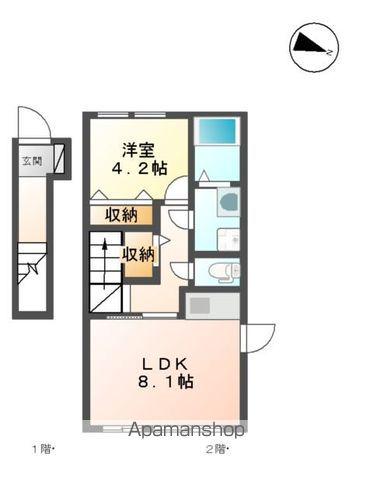 ルミエール・M(1LDK/2階)の間取り写真