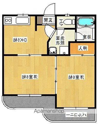 ネバーランド(2DK/2階)の間取り写真