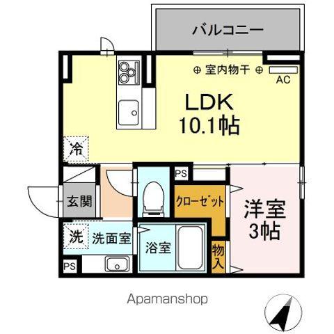 グランスクエア Ⅱ番館(1LDK/3階)の間取り写真