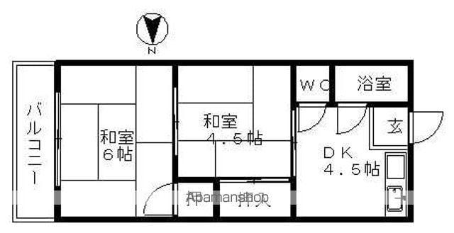 ことぶき荘(2DK/2階)の間取り写真