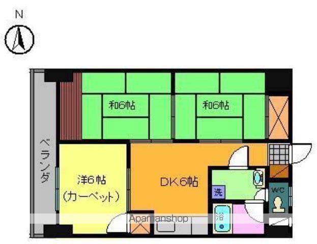 第84杉フラット(3DK/3階)の間取り写真