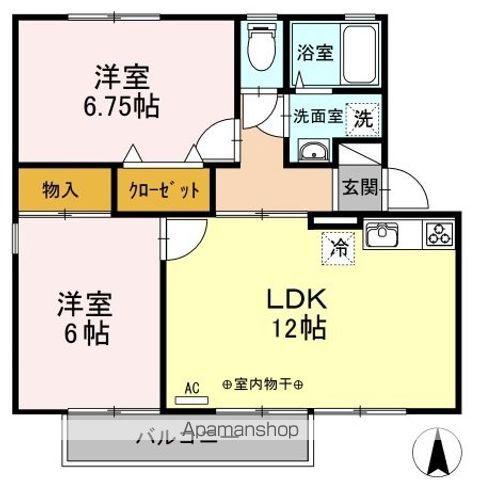 メゾン・ド・M B(2LDK/2階)の間取り写真