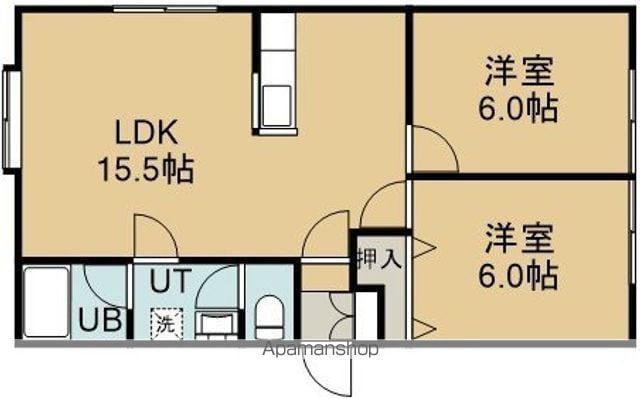 ラ・メゾン・ボワ(2LDK/1階)の間取り写真