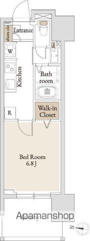 BLESS亀戸(1K/16階)の間取り写真