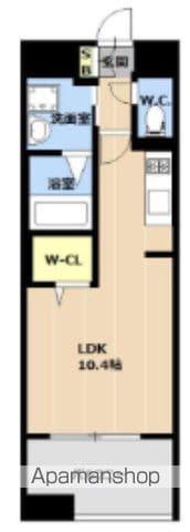 LIBTH天神東2(ワンルーム/4階)の間取り写真