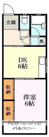 ハイツ上垣(1DK/1階)の間取り写真