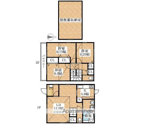 名鉄犬山線 扶桑駅 徒歩13分 2階建 築14年(3LDK)の間取り写真