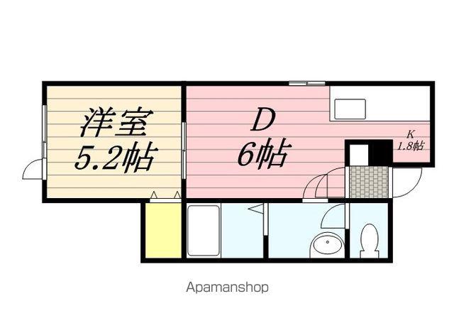 パルテール発寒(1DK/2階)の間取り写真