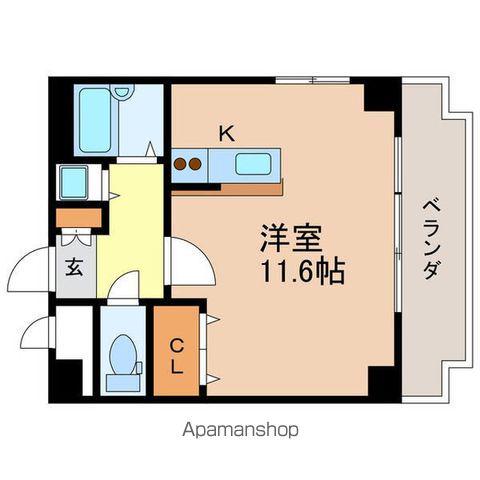 ライフステージ白壁2(ワンルーム/2階)の間取り写真