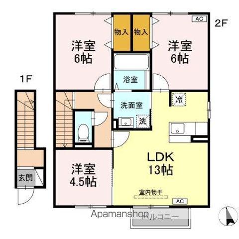 ブエナビスタ B(3LDK/2階)の間取り写真