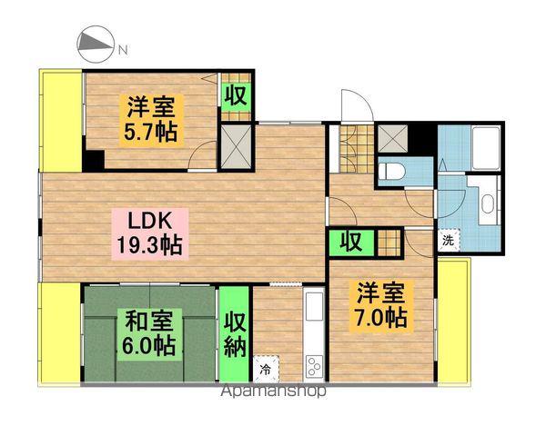 コスモ柏2(3LDK/3階)の間取り写真