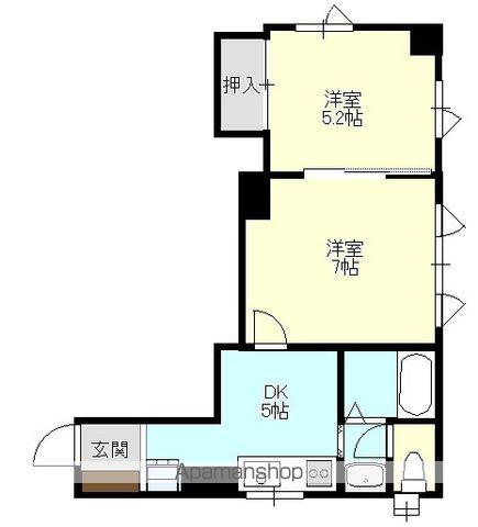 マンションUA2(2K/3階)の間取り写真