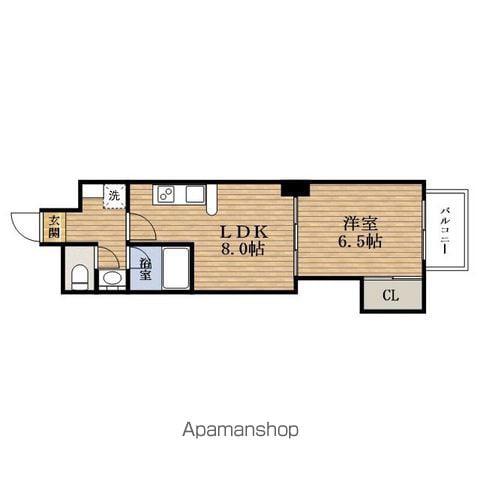 シティスパイア上町台 (1LDK/7階)の間取り写真