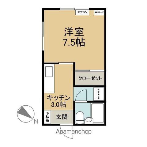 メゾン坂(1K/1階)の間取り写真