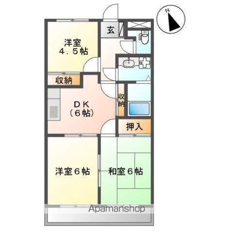 ファミリーレジデンス (3DK/2階)の間取り写真