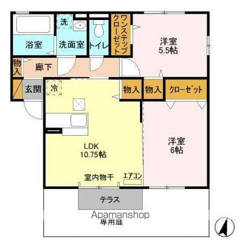 グリーンリーブス(2LDK/1階)の間取り写真