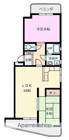マンションアリエスカ(2LDK/1階)の間取り写真