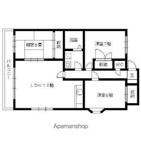 アザレ久留米(3LDK/5階)の間取り写真
