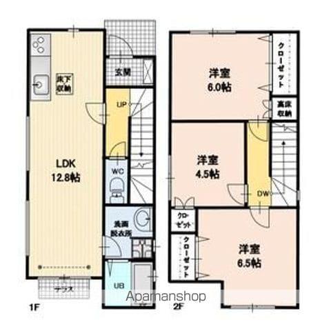小海線 北中込駅 徒歩18分 2階建 築9年(3LDK)の間取り写真
