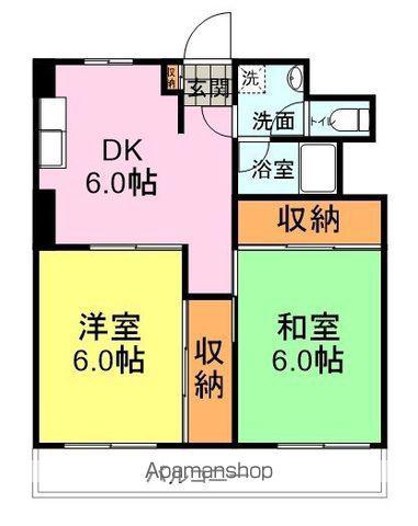 前田コーポラス(2DK/5階)の間取り写真