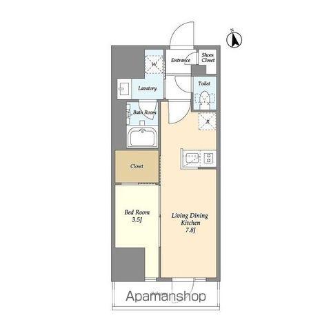 グランカーサ船堀Ⅰ(1DK/11階)の間取り写真