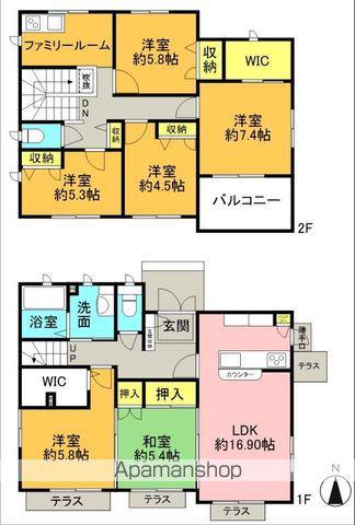 常磐線 湯本駅 徒歩40分 2階建 築19年(6LDK)の間取り写真