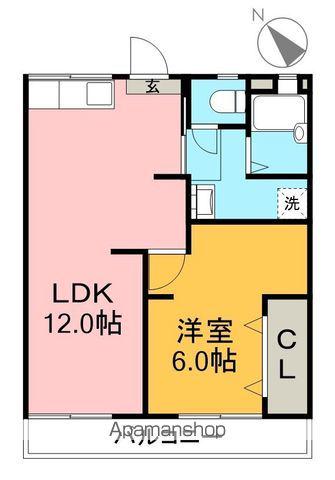 ソレイユヒルズ(1LDK/2階)の間取り写真