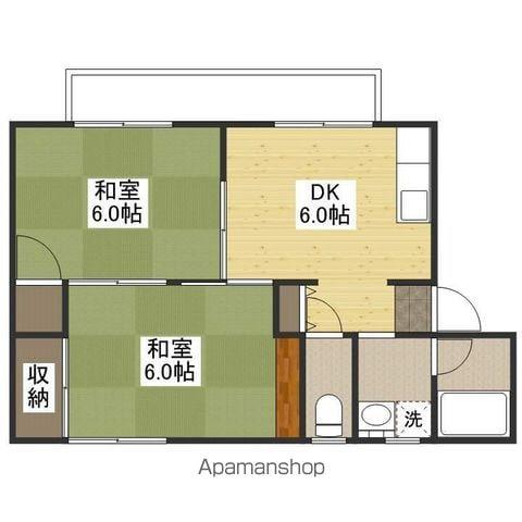 ニューハイムイワサキ(2DK/2階)の間取り写真
