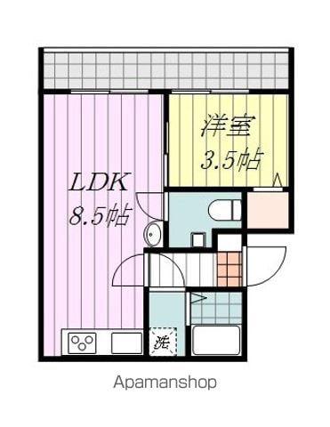 アイルーロス(1LDK/2階)の間取り写真