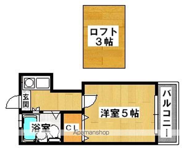 カサブランカ初芝(1K/2階)の間取り写真