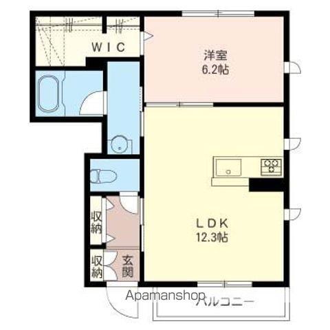 ヴィア・ソーレ(1LDK/1階)の間取り写真