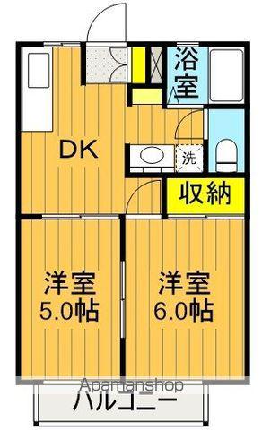 メルヴェーユカナヤマA(2DK/2階)の間取り写真