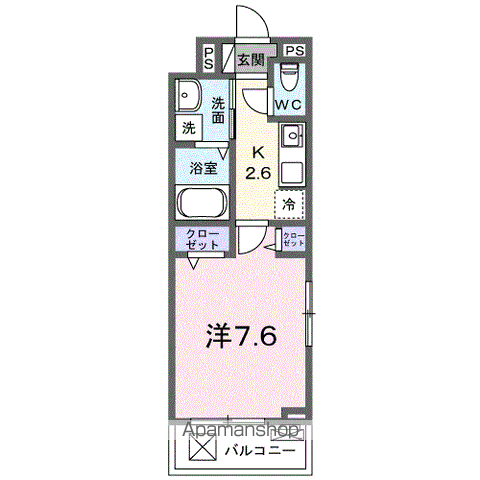 ファミリエ(1K/3階)の間取り写真