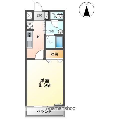 メルヴェーユ新成A(1K/2階)の間取り写真