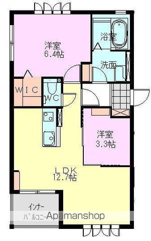 フェリアードⅠ(2LDK/2階)の間取り写真