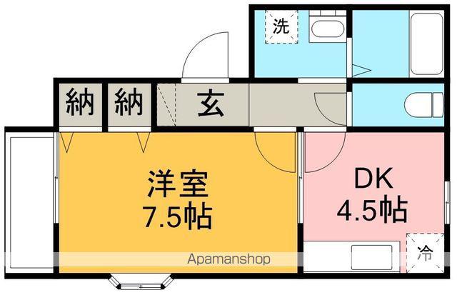 イトーピアⅠ(1DK/1階)の間取り写真