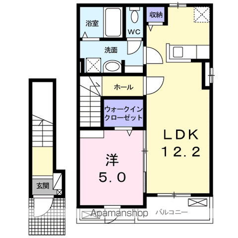 ドリームコスモス(1LDK/2階)の間取り写真