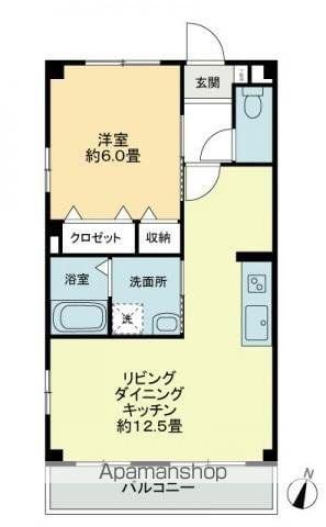 グロリアス(1LDK/3階)の間取り写真