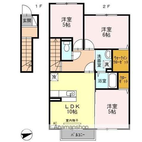 メゾンシンシア(3LDK/2階)の間取り写真