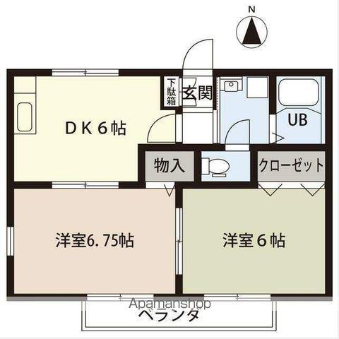 SUNNY FLAT(2DK/2階)の間取り写真
