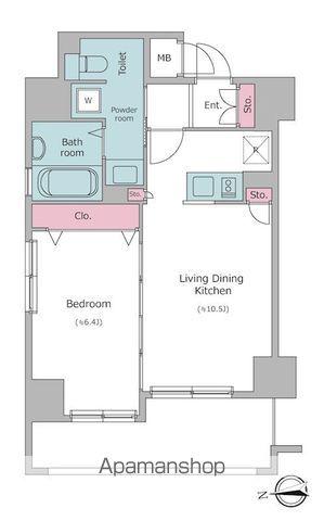 レジディア秋葉原(1LDK/2階)の間取り写真